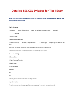Detailed SSC CGL Syllabus for Tier I Exam