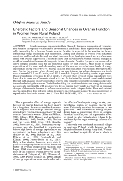 Energetic factors and seasonal changes in ovarian