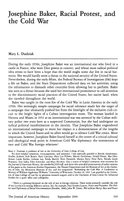 Josephine Baker, Racial Protest and the Cold War Arquivo