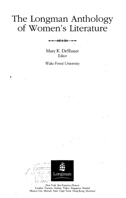 The Longman Anthology of Women`s Literature