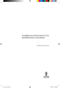 Litigating native title: Anthropology in the Court