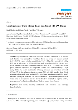 Combustion of Corn Stover Bales in a Small 146-kW Boiler