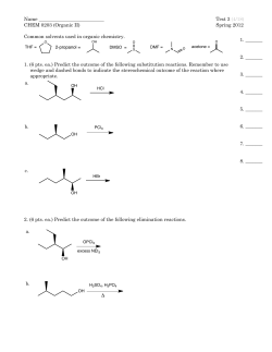 Name Test 3 (4/18) CHEM 0203 (Organic II) Spring 2012 Common