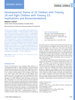 Developmental status of 22 children with trisomy 18