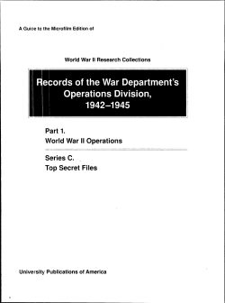 ecords of the War Department`s i Operations Division, 1942-1945