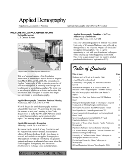 March 2006 - Population Association of America