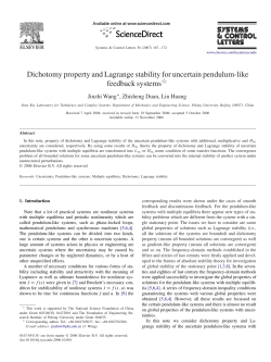 Dichotomy property and Lagrange stability for uncertain pendulum