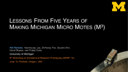 LESSONS FROM FIVE YEARS OF MAKING MICHIGAN MICRO