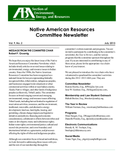 Native American Resources Committee Newsletter