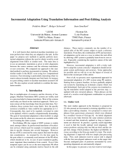 Incremental Adaptation Using Translation Information and Post