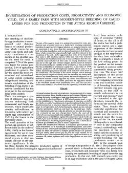 investigation of production costs, productivity and economic yield, on