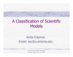 A Classification of Scientific Models