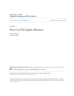How Can We Explain Altruism?