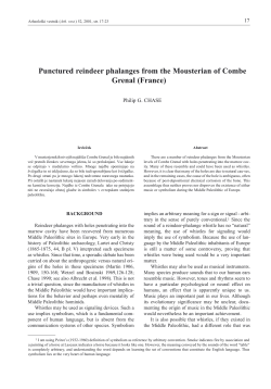 Punctured reindeer phalanges from the Mousterian of Combe