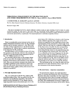 AND STERIC REQUIREMENTS IN THE H + D*(u) AND D + H2( D