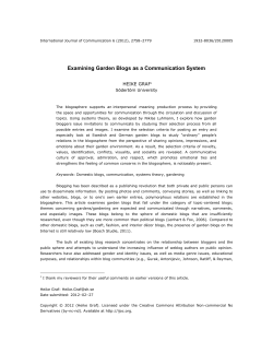Examining Garden Blogs as a Communication System