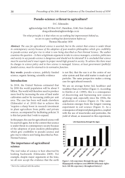 Pseudo-science: a threat to agriculture?