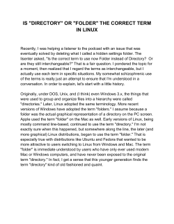 IS "DIRECTORY" OR "FOLDER" THE CORRECT TERM IN LINUX