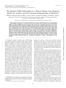 The Human CDK8 Subcomplex Is a Histone Kinase