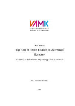 The Role of Health Tourism on Azerbaijani Economy
