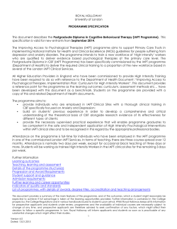 (IAPT) from 2014 - PG Dip Programme Specification