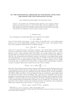 ON THE EXPONENTIAL BEHAVIOR OF STOCHASTIC EVOLUTION