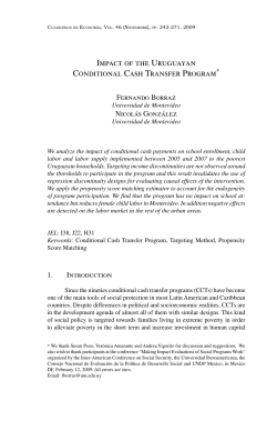 Impact of the Uruguayan Conditional Cash Transfer Program*