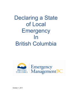 Declaring a State of Local Emergency In British Columbia