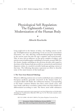 the Eighteenth-Century modernization of the human body