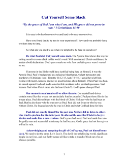 Cut Yourself Some Slack - Restoration Ministries