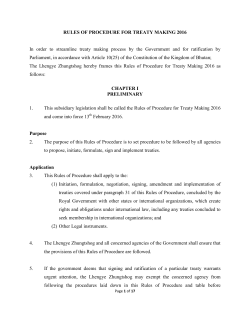 Rules of Procedure For Treaty Making