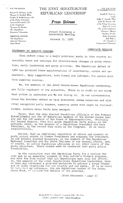 Press Release - The Dirksen Center