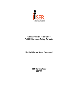Can Anyone Be &ldquo;The&rdquo; One? Field Evidence on Dating Behavior
