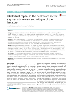 Intellectual capital in the healthcare sector: a systematic review and