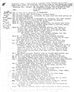 Notes: Chronology of Student Sit-Ins and Freedom Rides, 1960-1961