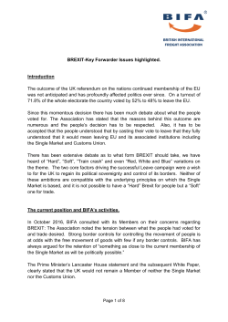 Brexit Position - March 2017