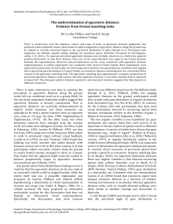 The underestimation of egocentric distance