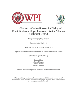 Alternative Carbon Sources for Biological Denitrification at Upper