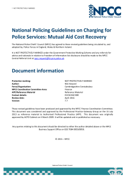 Mutual Aid Cost Recovery - The National Police Chiefs Council