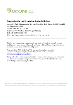 Improving the Lac System for Synthetic Biology