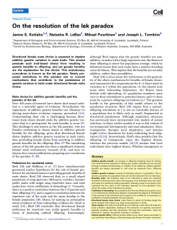 On the resolution of the lek paradox