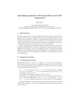 Specifying programs with propositions and with congruences