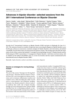 Advances in bipolar disorder - Sibille Lab Home Page