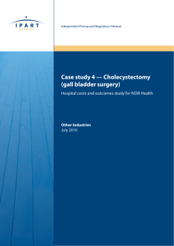 Case study 4 — Cholecystectomy (gall bladder surgery)