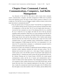 The Gulf War (Chapter Four: Command, Control, Communications