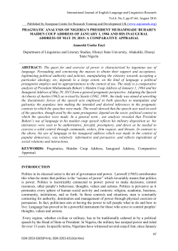 pragmatic analysis of nigeria`s president muhammadu buhari`s