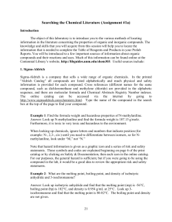 Searching the Chemical Literature (Assignment #1a)