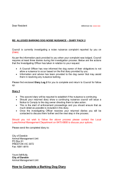 How to Complete a Barking Dog Diary