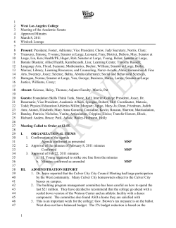 Academic Senate Minutes, March 8, 2011