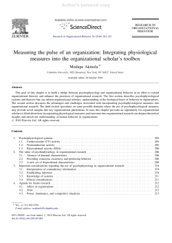 Measuring the pulse of an organization